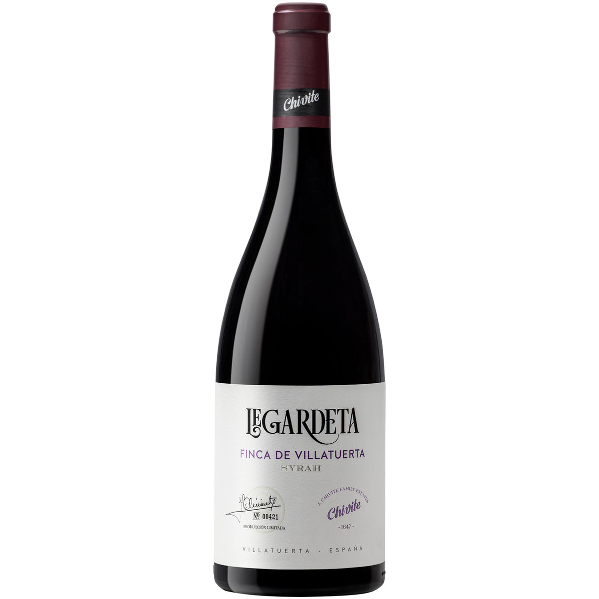 Vino Tinto Legardeta Syrah Finca de Villatuerta 750 ml | DO Navarra, España