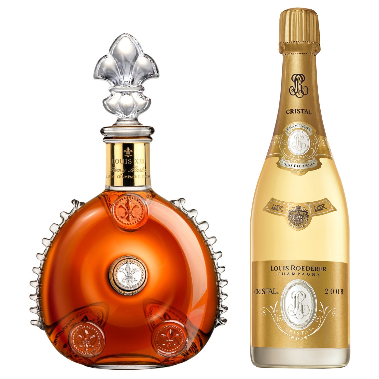 Cognac Louis XIII [700ml] + Champagne Louis Roederer Cristal [750ml]